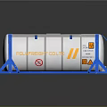 Polyfiber Co Ltd Cylindrical Industrial Tank With Blue Frame And Silver Body