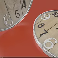 Two Wooden Clocks As Home Living Supplies With Vintage Dial Design And Black Hands