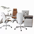 Modern office desk and chair office desk and chair combination 3d model