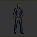 The Man In Blue Long Sleeve Uniform Standing With Belt And Pocket Details