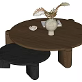 Middle ancient style tea table, mother and son 3d model
