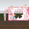 Peach blossom clock-in landscape sketch 3d model