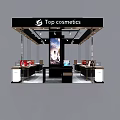 Top Cosmetics Store With Display Counters Large Screen Ads And Products 3d model