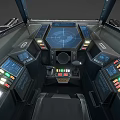 Black Fighter Spaceship With Number 24 HRC2421 Marking Missiles And Cannons