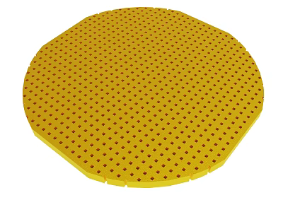 Yellow Circular Perforated Mat With Small Holes For Non Slip Surface 3d model