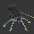 Mechanical Character Featuring Biomechanical Spider Like Multi Legged Metal Design And Sensor Arm 3d model
