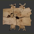 Natural Root Wood Furniture Set With Table And Matching Chairs Design