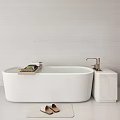 Modern Bathtubs In Minimalist Bathroom With Accessories