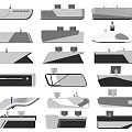 Modern Reception Desk Front Desk 3d model