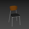 Modern Dining Chair Simple and Lightweight 3d model