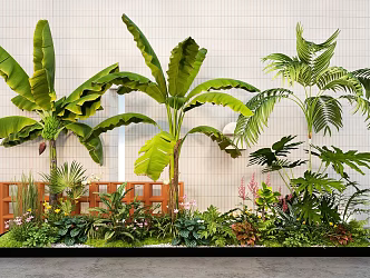 Landscape landscaping banana tree tropical plants courtyard landscape sketch green plant heap 3d model