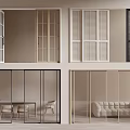 Modern Sliding Doors With Glass Panels And Different Frame Colors For Living Dining Areas