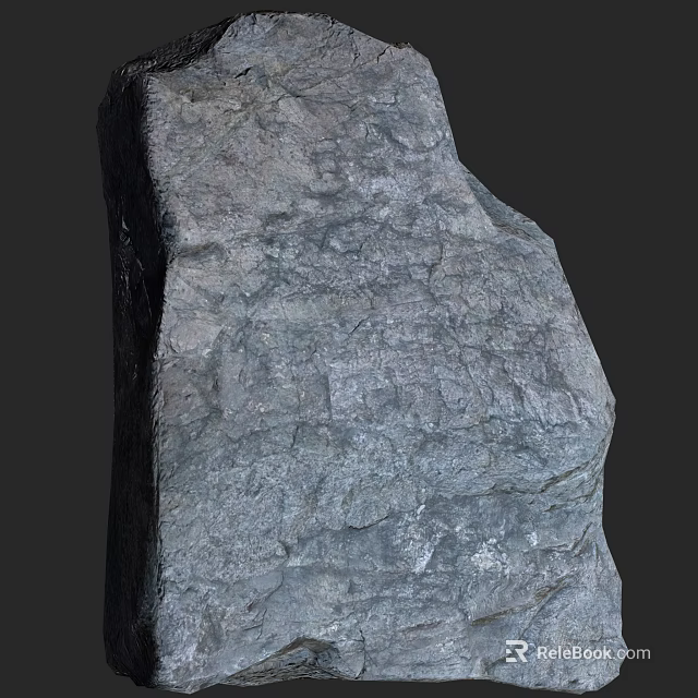 Rural Landscape Featuring Natural Gray Rock With Rough Textured Surface In Scenic View 3d model 