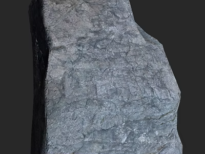 Rural Landscape Featuring Natural Gray Rock With Rough Textured Surface In Scenic View 3d model