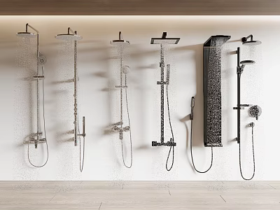 Various Modern Shower Head Designs With Wall Mounted Styles For Bathroom 3d model
