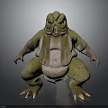 Fantasy Creature Character Design With Green Yellow Skin Muscular Limbs And Sharp Claws