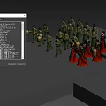 Game And Movie Characters In Green Red Costumes Holding Drums Arranged In Formation Performing Ritual