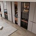 Modern Built in Wardrobe Interior With Hanging Rods Shelves And Ambient Lighting