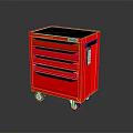 Red Heavy Duty Tool Cart With Multiple Drawers And Rolling Wheels 3d model