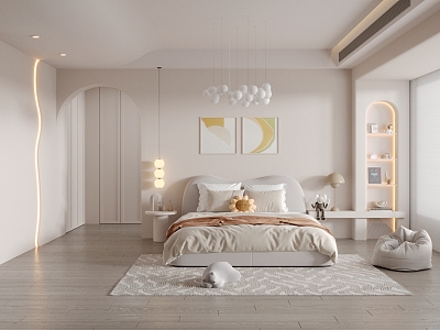 Silent Children's Room Cream Bedroom 3d model