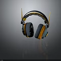 Stylish Blue And Orange Over Ear Headphones With Soft Ear Cushions