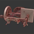 Antique Vintage Sewing Machine With Metal Parts Rotary Wheel And Hand Crank