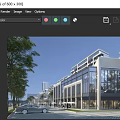 Aerial Planning of Modern Commercial Area with Street-Facing Shops Glass Facades Pedestrians And Greenery