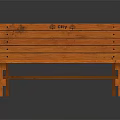 Outdoor Wooden Bench Natural Wood Color Long Seat Simple Design