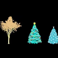 Creative Tree Pool Design With Various Decorated Trees And Festive Lights