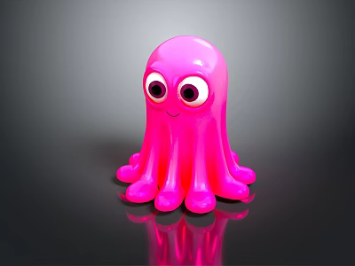 octopus cuttlefish octopus animal anime character game character 3d model