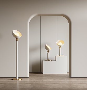 Modern lamp combination cream floor lamp 3d model