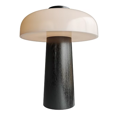 Modern Table Lamp With White Smooth Shade And Black Textured Column Design Style 3d model