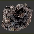 Natural Tree Stump Decorative Piece With Rough Surface Dark Purple And Light Tones