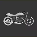 Vintage White and Black Motorcycle with Classic Design Leather Seat and Spoke Wheels