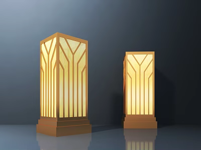Modern Luxury Table Lamps With Geometric Linear Design And Warm Illumination 3d model