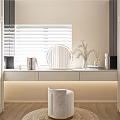 Modern Walk in Closet With Custom Cabinets Laundry Appliances And Round Stool