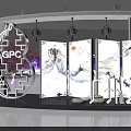 Innovative Abstract Design Showcasing Circular Sphere With Purple Light Spots And Linear Patterns