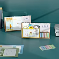 2022 Calendar On Desk With Colorful Sticky Notes And Stationery Items
