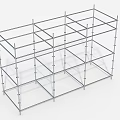 Multi Layer Metal Frame Structure With Grid Like Design And Vertical Horizontal Bars