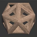 Contemporary Handcrafted Wooden Geometric Polyhedron Furniture Decor With Openwork Structural Design
