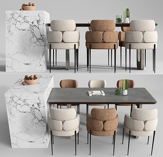 Modern Dining Table Chair Combination Dining Table Chair 3d model