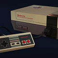 Nintendo NES Entertainment System Retro Game Console With Classic Controller 3d model