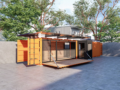 Modern Container Store Container Cafe Cultural and Creative Container Public Building Small Building Post Building model