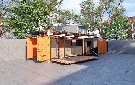 Modern Container Store Container Cafe Cultural and Creative Container Public Building Small Building Post Building 3d model