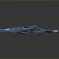 Futuristic Blue Aircraft With Intricate Patterns And Sleek Sci Fi Design