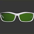 Stylish White Frame Sunglasses With Green Reflective Lenses For Modern Fashion Look