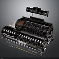 Vintage Mechanical Typewriter With Metal Body Keys Paper Roll And Classic Design