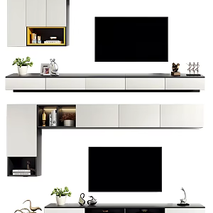 Modern TV Background Cabinet TV Cabinet Background Wall 3d model