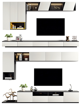 Modern TV Background Cabinet TV Cabinet Background Wall 3d model