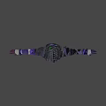 Game and Movie Character in Black Purple Robe with Outstretched Arms and Bat Like Details